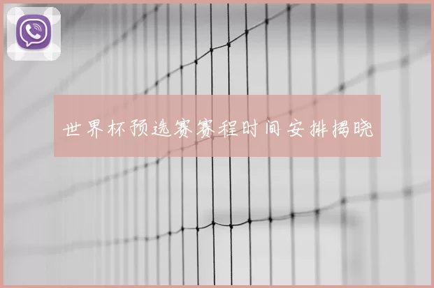 世界杯预选赛赛程时间安排揭晓